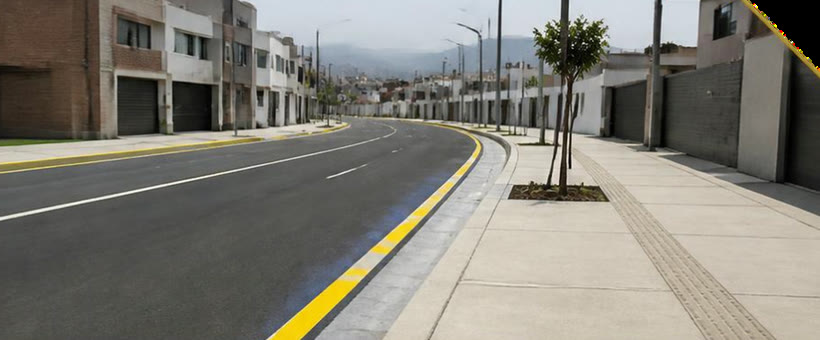 Pista y vereda terminadas